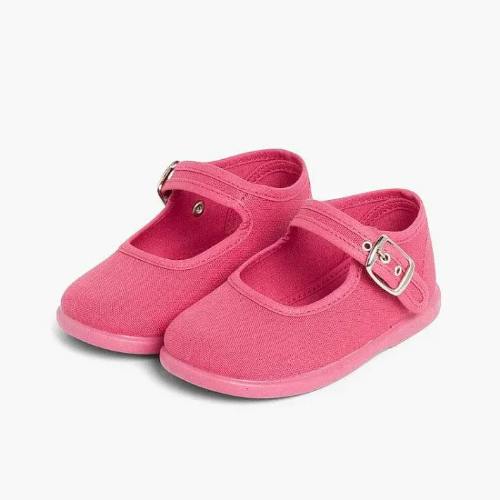 Pisamonas Mary Janes>Girls Buckle Up Canvas Mary Janes