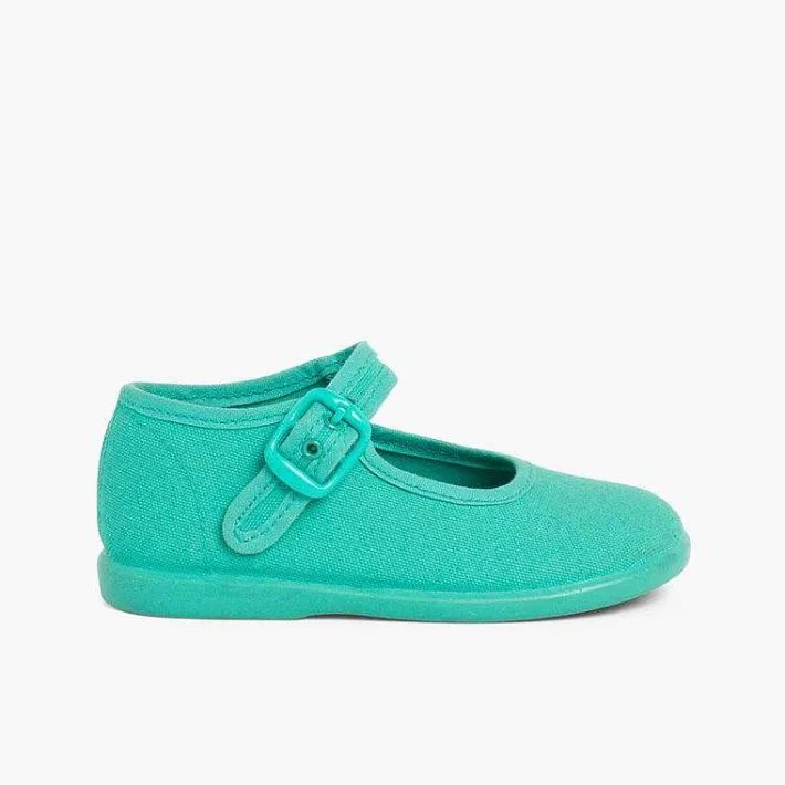 Pisamonas Mary Janes>Girls Buckle Up Canvas Mary Janes