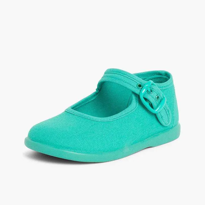 Pisamonas Mary Janes>Girls Buckle Up Canvas Mary Janes