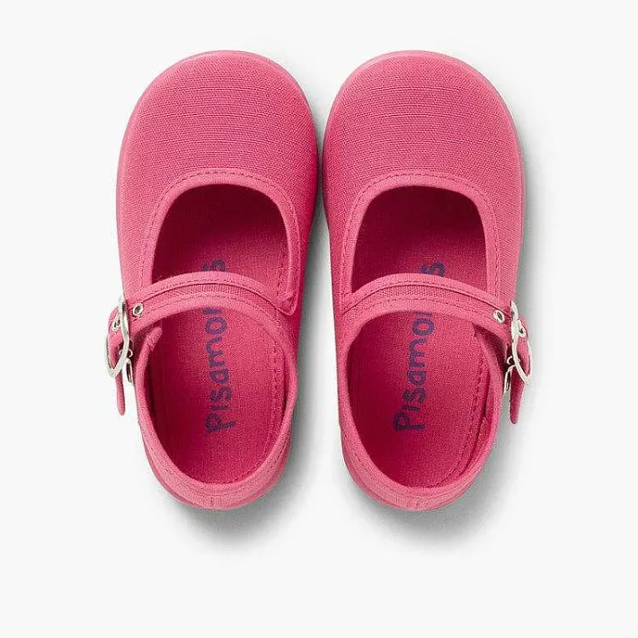 Pisamonas Mary Janes>Girls Buckle Up Canvas Mary Janes