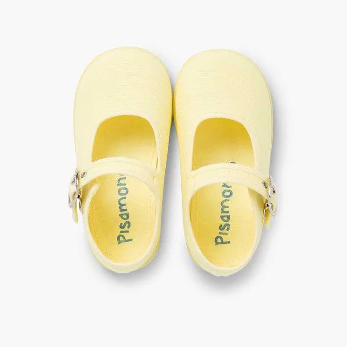 Pisamonas Mary Janes>Girls Buckle Up Canvas Mary Janes