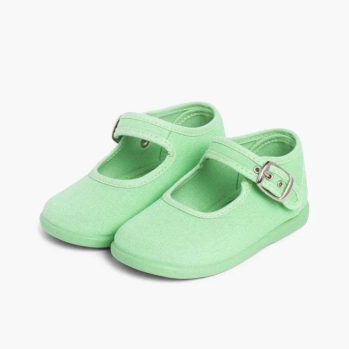 Pisamonas Mary Janes>Girls Buckle Up Canvas Mary Janes