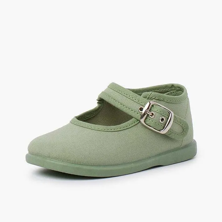 Pisamonas Mary Janes>Girls Buckle Up Canvas Mary Janes