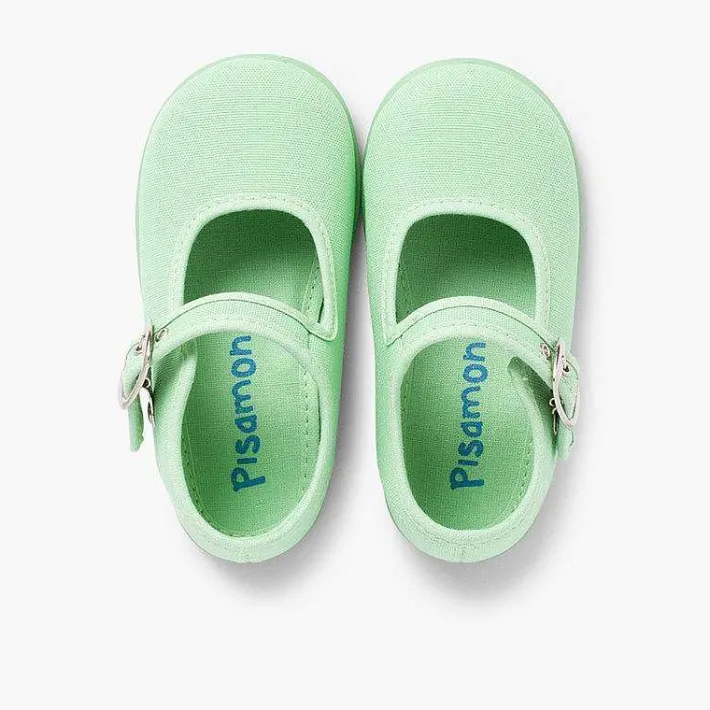 Pisamonas Mary Janes>Girls Buckle Up Canvas Mary Janes