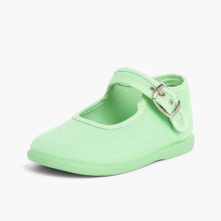 Pisamonas Mary Janes>Girls Buckle Up Canvas Mary Janes