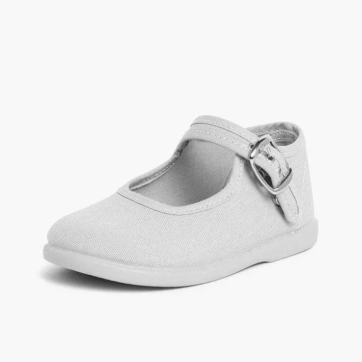 Pisamonas Mary Janes>Girls Buckle Up Canvas Mary Janes