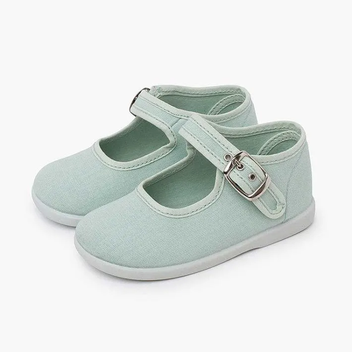 Pisamonas Mary Janes>Girls Buckle Up Canvas Mary Janes