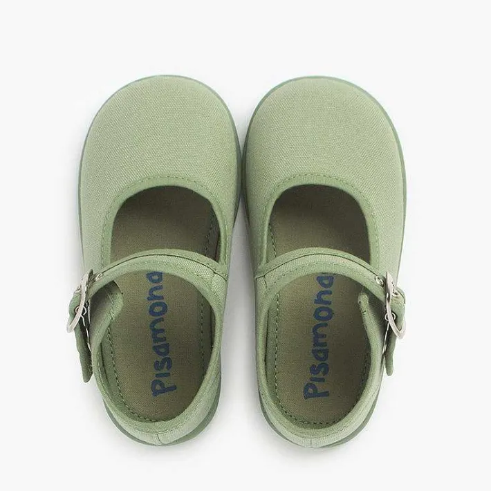 Pisamonas Mary Janes>Girls Buckle Up Canvas Mary Janes