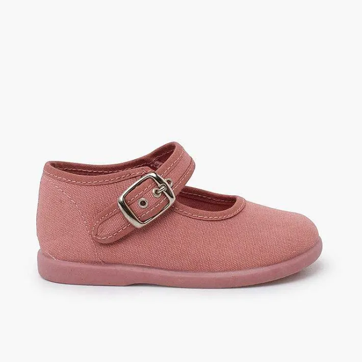 Pisamonas Mary Janes>Girls Buckle Up Canvas Mary Janes