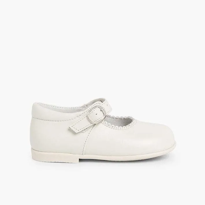 Pisamonas Mary Janes>Girls Buckle Up Leather Mary Janes