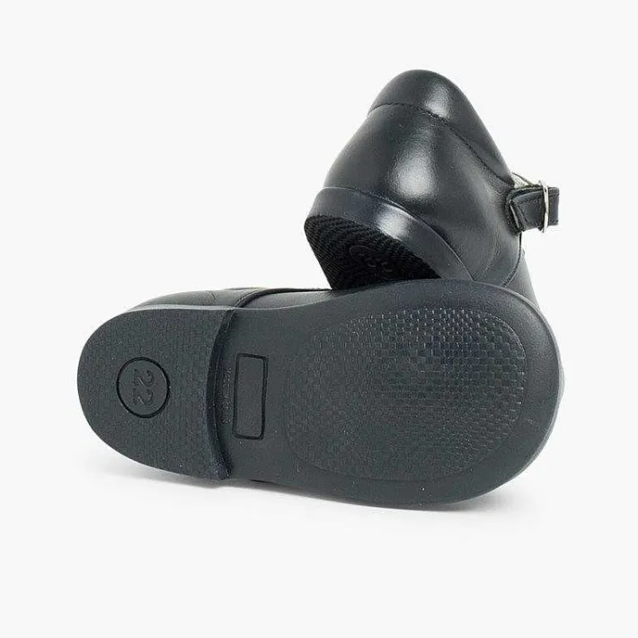 Pisamonas Mary Janes>Girls Buckle Up Leather Mary Janes