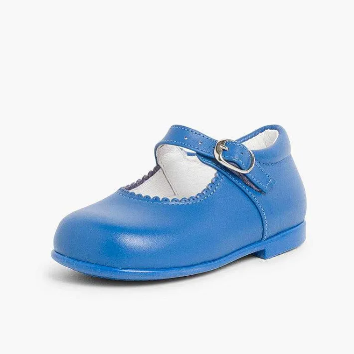 Pisamonas Mary Janes>Girls Buckle Up Leather Mary Janes
