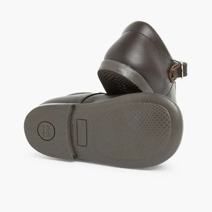 Pisamonas Mary Janes>Girls Buckle Up Leather Mary Janes
