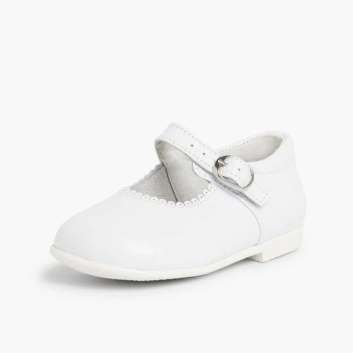 Pisamonas Mary Janes>Girls Buckle Up Leather Mary Janes