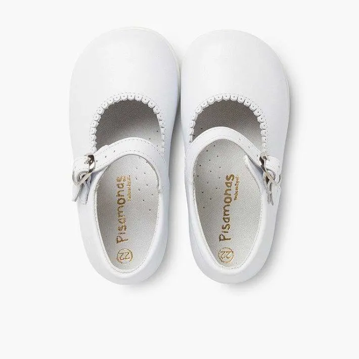 Pisamonas Mary Janes>Girls Buckle Up Leather Mary Janes