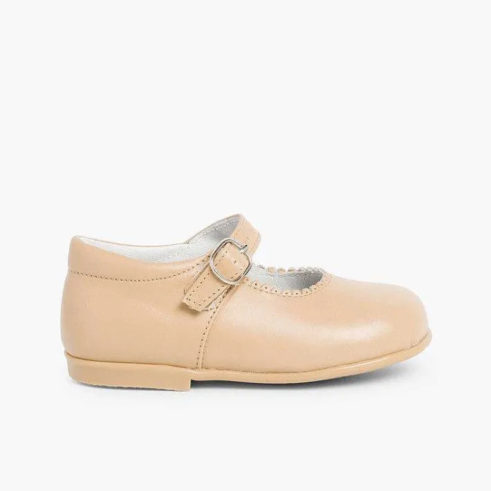 Pisamonas Mary Janes>Girls Buckle Up Leather Mary Janes