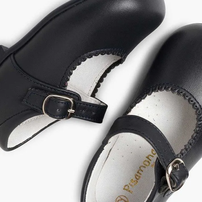 Pisamonas Mary Janes>Girls Buckle Up Leather Mary Janes