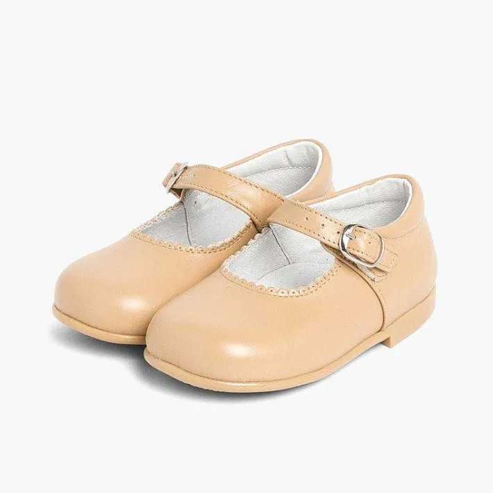 Pisamonas Mary Janes>Girls Buckle Up Leather Mary Janes