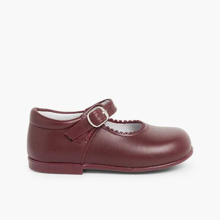 Pisamonas Mary Janes>Girls Buckle Up Leather Mary Janes