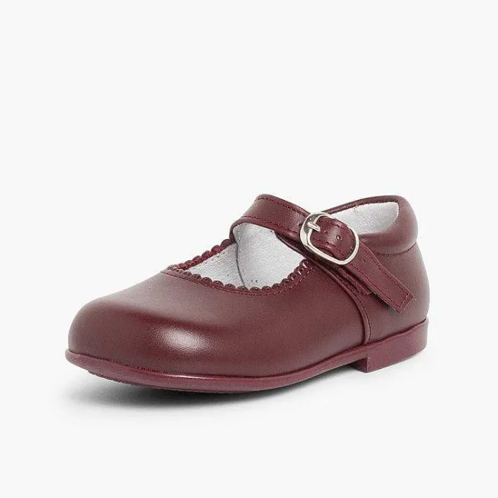 Pisamonas Mary Janes>Girls Buckle Up Leather Mary Janes
