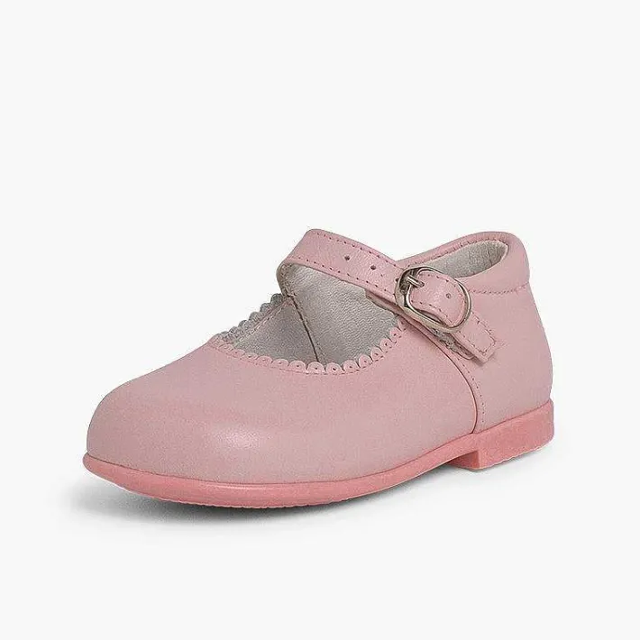 Pisamonas Mary Janes>Girls Buckle Up Leather Mary Janes