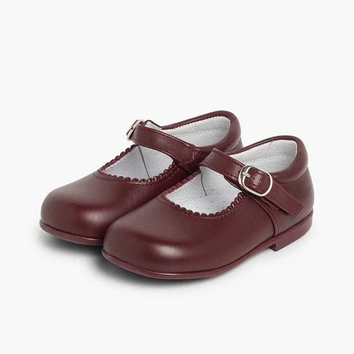 Pisamonas Mary Janes>Girls Buckle Up Leather Mary Janes