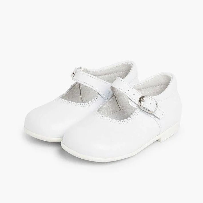 Pisamonas Mary Janes>Girls Buckle Up Leather Mary Janes