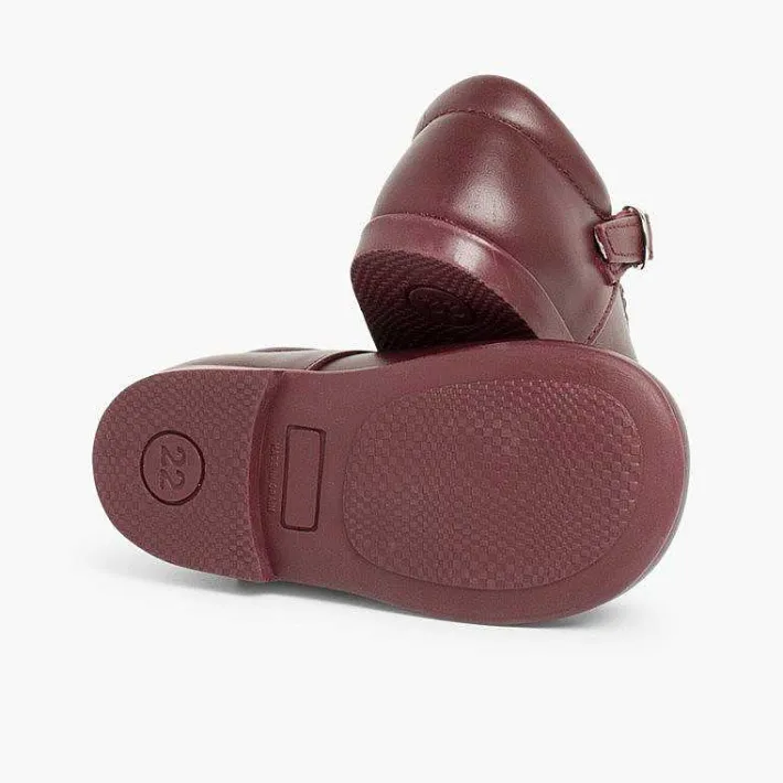 Pisamonas Mary Janes>Girls Buckle Up Leather Mary Janes