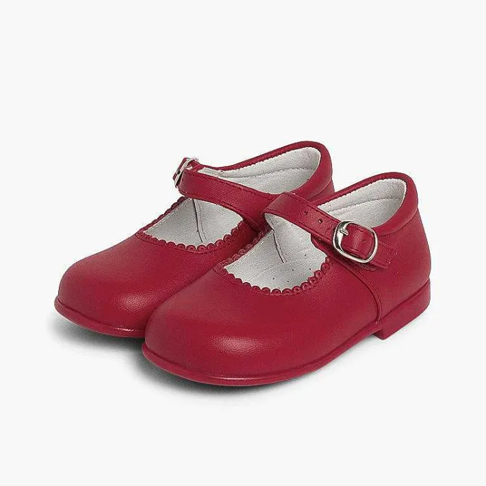 Pisamonas Mary Janes>Girls Buckle Up Leather Mary Janes