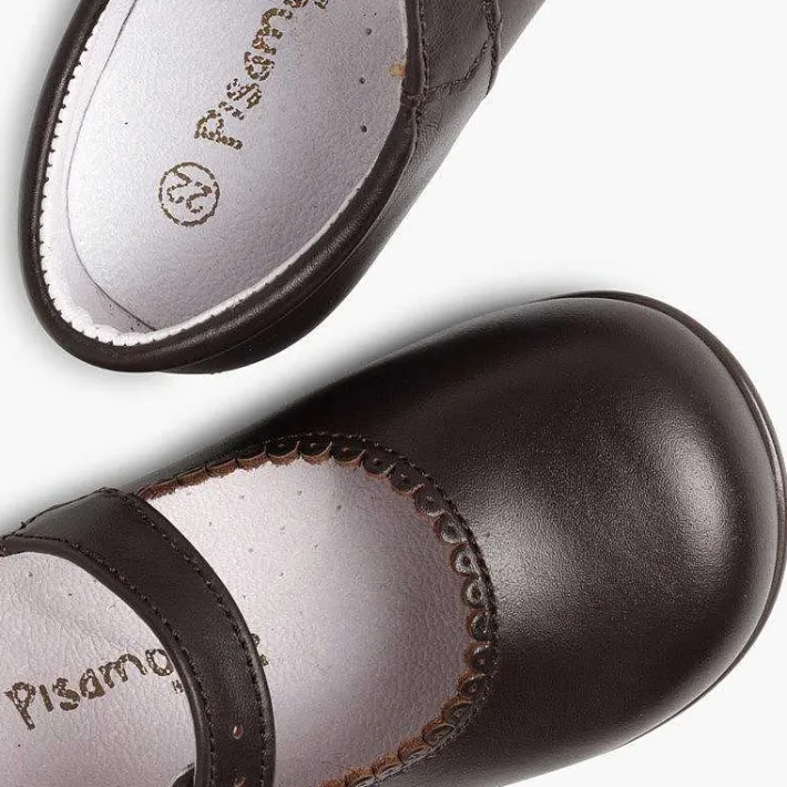 Pisamonas Mary Janes>Girls Buckle Up Leather Mary Janes