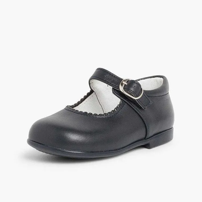 Pisamonas Mary Janes>Girls Buckle Up Leather Mary Janes