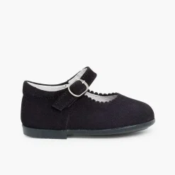 Pisamonas Mary Janes>Girls Buckle Up Suede Mary Janes