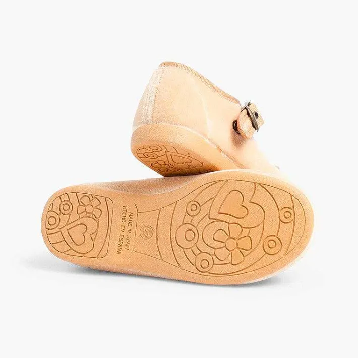 Pisamonas Mary Janes>Girls Buckle Up Velvet Mary Janes