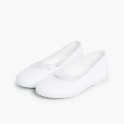 Pisamonas Communion Shoes>Girls Canvas Ballerinas Ballet Style