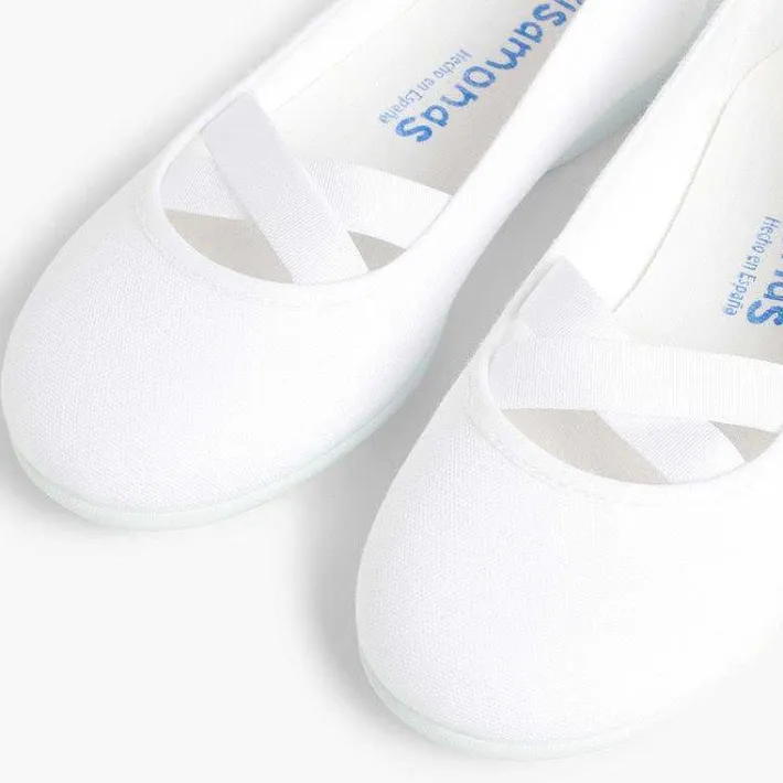 Pisamonas Communion Shoes>Girls Canvas Ballerinas Ballet Style