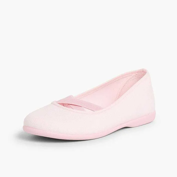 Pisamonas Communion Shoes>Girls Canvas Ballerinas Ballet Style