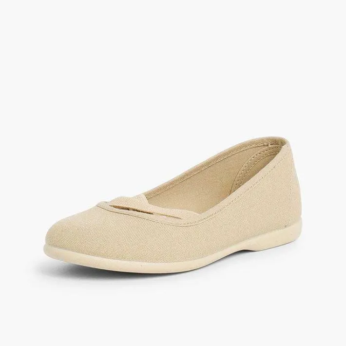 Pisamonas Communion Shoes>Girls Canvas Ballerinas Ballet Style