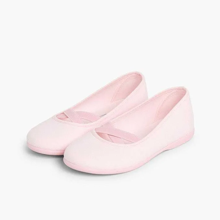 Pisamonas Communion Shoes>Girls Canvas Ballerinas Ballet Style