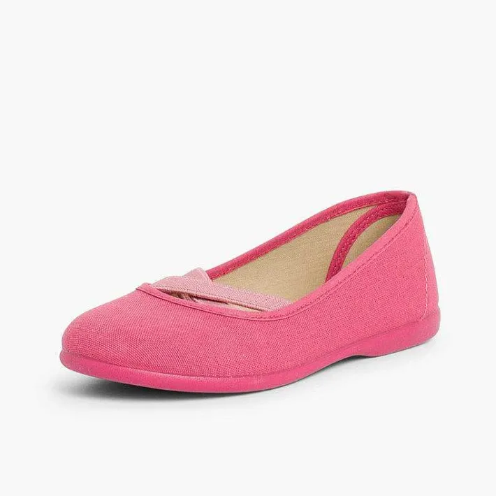 Pisamonas Communion Shoes>Girls Canvas Ballerinas Ballet Style