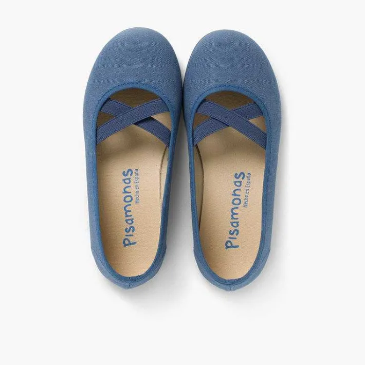 Pisamonas Communion Shoes>Girls Canvas Ballerinas Ballet Style