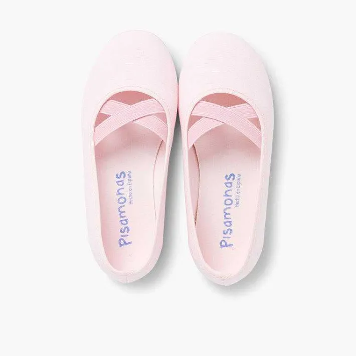 Pisamonas Communion Shoes>Girls Canvas Ballerinas Ballet Style