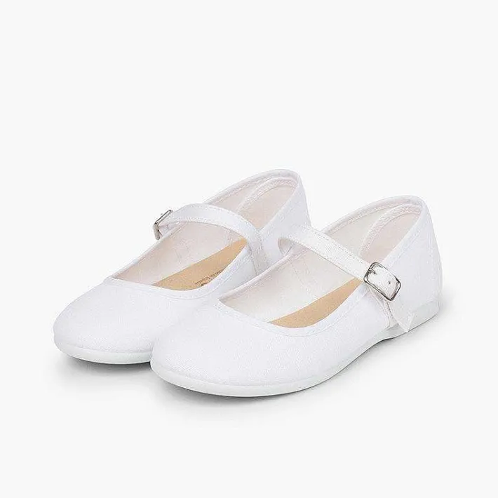 Pisamonas Mary Janes>Girls´ Canvas Mary Janes With Buckle Fastening