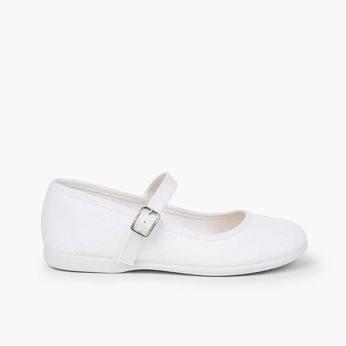 Pisamonas Mary Janes>Girls´ Canvas Mary Janes With Buckle Fastening