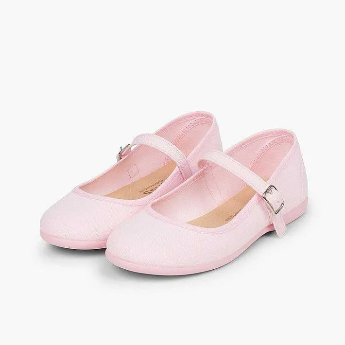 Pisamonas Mary Janes>Girls´ Canvas Mary Janes With Buckle Fastening
