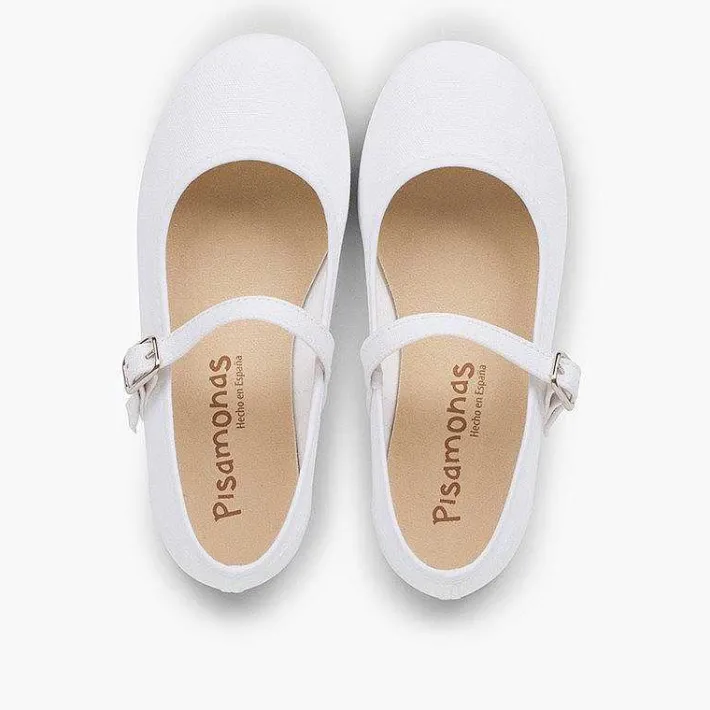 Pisamonas Mary Janes>Girls´ Canvas Mary Janes With Buckle Fastening