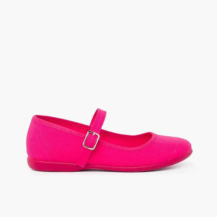 Pisamonas Mary Janes>Girls´ Canvas Mary Janes With Buckle Fastening