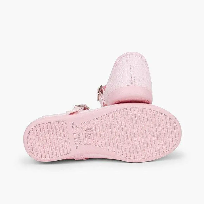 Pisamonas Mary Janes>Girls´ Canvas Mary Janes With Buckle Fastening