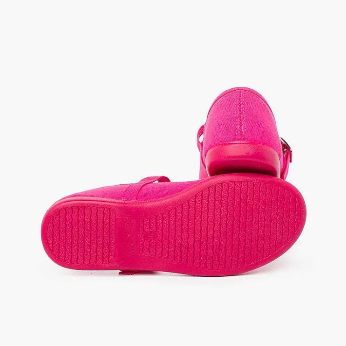 Pisamonas Mary Janes>Girls´ Canvas Mary Janes With Buckle Fastening
