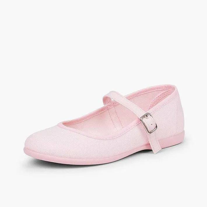Pisamonas Mary Janes>Girls´ Canvas Mary Janes With Buckle Fastening