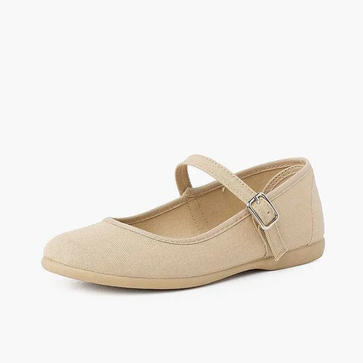 Pisamonas Mary Janes>Girls´ Canvas Mary Janes With Buckle Fastening